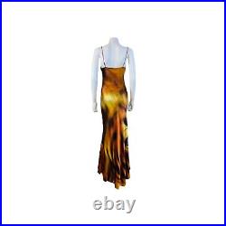 Iconic Vintage F/W 2000 Roberto Cavalli Tiger Silk Maxi Slip Dress