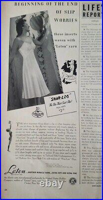 Incredible Rare 1940s Vintage Shar-loo Trillium Of Bur-mil Satin Slip Dress