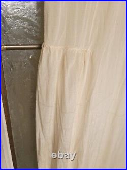 Intricate Lace 20's Flapper Full Length Slip Beige Silk So Much Lace