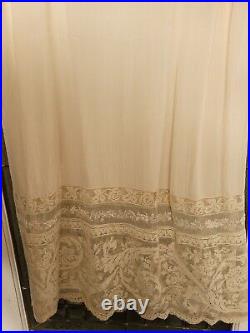 Intricate Lace 20's Flapper Full Length Slip Beige Silk So Much Lace