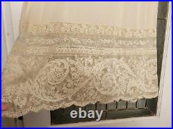 Intricate Lace 20's Flapper Full Length Slip Beige Silk So Much Lace