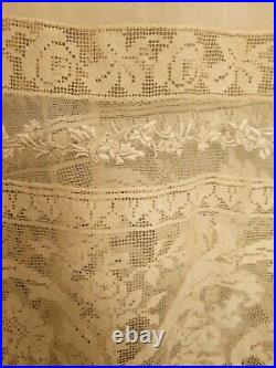 Intricate Lace 20's Flapper Full Length Slip Beige Silk So Much Lace