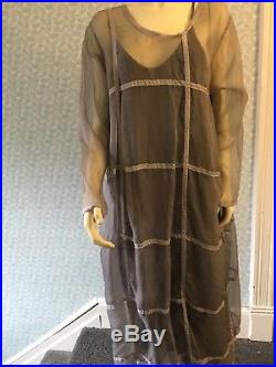J Morgan Puett Shack Inc Vintage Organza Ribbon Dress withSlip dress