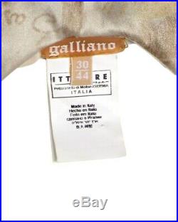 JOHN GALLIANO-1990s Multi Color Ruffle Silk Print Dress, Size-8