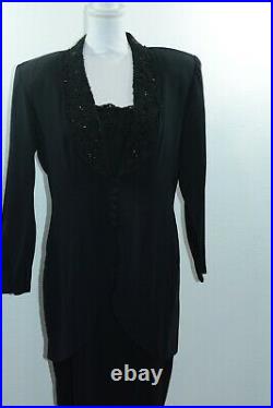 JR NITES by Caliendo Slip Dress with Jacket Size 13/14 Vintage Embellished Beads