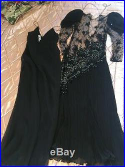 JUDY HORNBY COUTURE Vintage DRESS & Slip Worn to 1974 Academy Awards Excellent M