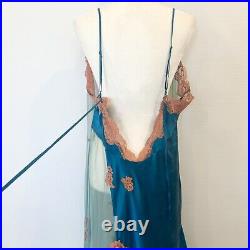 Jacalyn Bennett Frederick's of Hollywood Silk Beaded Maxi Gown Slip Dress 3X