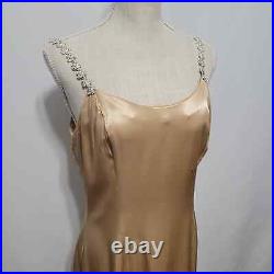 Jessica McClintock Gunne Sax Vintage 1990s Liquid Gold Slip Dress Women 11 12