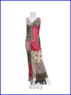 John Galliano For Christian Dior Vintage 2004 Paisley Print Silk Dress W Shawl