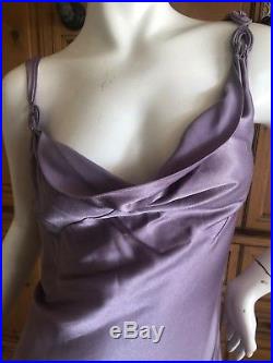 John Galliano Vintage 90's Bias Cut Lavender Slip Dress w High Slit