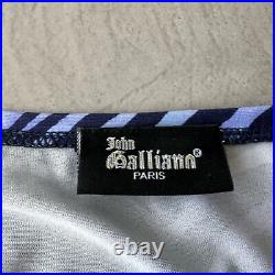 John Galliano Vintage Y2K colorful zebra butterfly Rhinestone stud slip dress M
