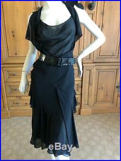 John Galliano for 10 Corso Como 1990's Black Silk Dishabille Backless Slip Dress