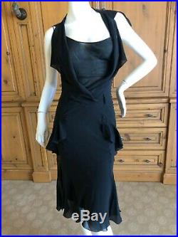 John Galliano for 10 Corso Como 1990's Black Silk Dishabille Backless Slip Dress