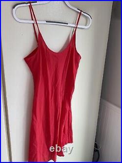 Johnny Was Vintage Dress Size M, Red, Floral Eyelet Crocheted, Mini, WithSlip