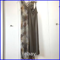 Johnny Wash Vintage 90's Gray Yellow Floral V neck Sleeveless Slip Maxi Dress S