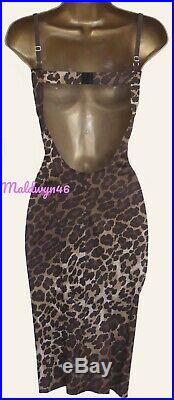 Karen Millen Sexy Vintage Leopard Animal Print Wiggle Bustier Slip Dress Uk 10