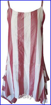Krista Larson Bliss Wide Striped Silk Taffeta Short Pinwheel Slip Vintage Style