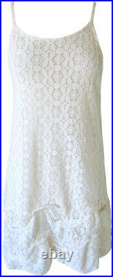 Krista Larson Cream Cotton Lace Short Wavey Slip Romantic Vintage Style