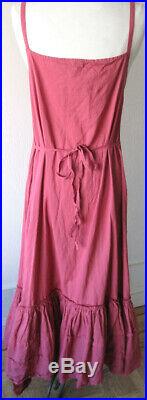 Krista Larson Dark Pink/Magenta/Red Cotton Long Underpinning Slip Vintage Style