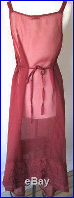 Krista Larson Dark Red Silk Organza Nantucket Slip Romantic Vintage Style