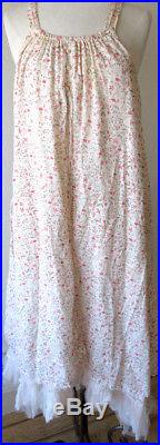 Krista Larson Floral Print Cotton Amish Slip Dress Romantic Vintage Style