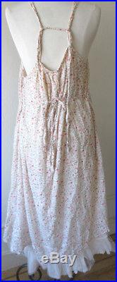 Krista Larson Floral Print Cotton Amish Slip Dress Romantic Vintage Style
