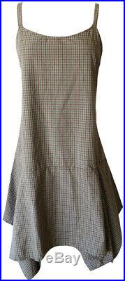 Krista Larson Moss Plaid Cotton Short Pinwheel Slip Vintage Style NWT