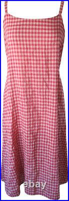 Krista Larson Red & Blush Cotton Ramie Plain Slip Lagenlook Vintage Style NWT