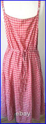 Krista Larson Red & Blush Cotton Ramie Plain Slip Lagenlook Vintage Style NWT