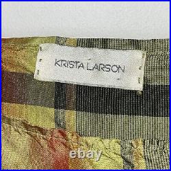 Krista Larson Slip Dres Plaid Silk Taffeta Umbrella Slip Romantic Vintage Style