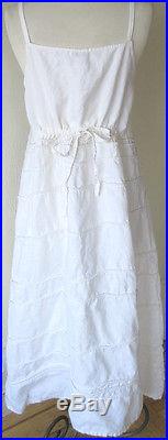 Krista Larson White Linen Long Spring Slip Romantic Vintage Style