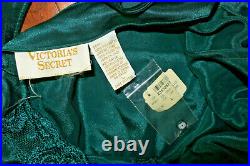 L? Vintage? VICTORIA'S SECRET? SATIN SEQUINED SLIP MAXI LONG BRA DRESS GREEN