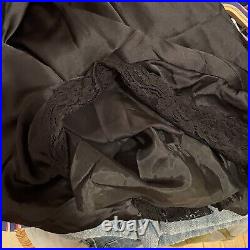 LAUNDRY BY SHELLI SEGAL Vintage 90s Black Silk Slip Gothic Formal Midi Dress