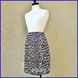 LEOPARD Animal Print 50s 1950's 60s 60's Vintage Nylon Skirt Dress Half Slip S M