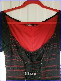 LIP SERVICE rare / vintage corset dress red&black size M