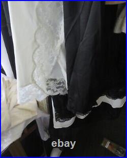 LOT 33 VNTG HALF & Full Slip dress LACE SILKY Lorraine Vasser Vanity READ