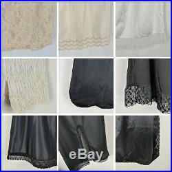 LOT Vtg 30 Full Half Dress Slips Cami Sheer Silk Rayon Nylon Cotton Acetate Lace