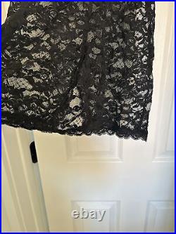 La Perla Black Label 4 black jacquard Lace Slip Dress Chemise size 38 US Italy
