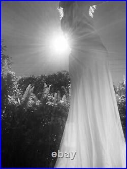 Lace Vintage 40s Dress Satin Rayon Slip Wedding Long Backless Maxi M L