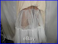 Ladies S Vintage Homemade Wedding Dress Fancy Floral Lace Netting Slip Mid evil
