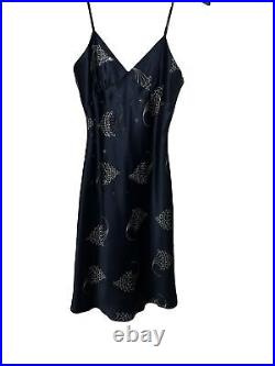 Laundry Vintage Silk Black and Gold Cocktail Slip Dress Size 8