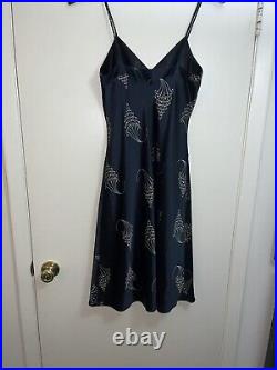 Laundry Vintage Silk Black and Gold Cocktail Slip Dress Size 8