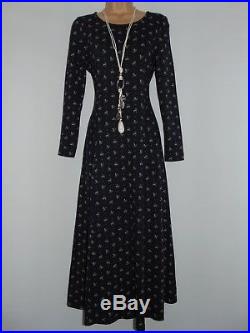 Laura Ashley Vintage Cotton Jersey Slip On Style Full Length Flattering Dress, M