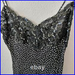 Leonard Paris Vintage lace top slip maxi dress Size 38 medium