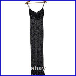 Leonard Paris Vintage lace top slip maxi dress size 38 like US Medium