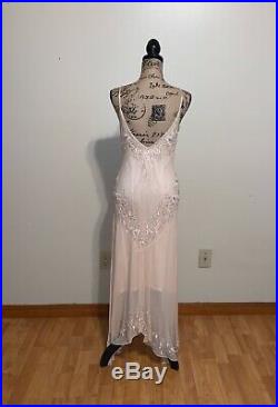 Lillie Rubin Vintage Beaded Slip Dress With Swoop Back Size 10