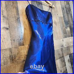 Long Black Midnight Blue Metallic Sparkle Vintage Gothic Elegant Maxi Dress Prom
