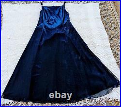 Long black midnight blue metallic sparkle vintage gothic elegant maxi dress prom