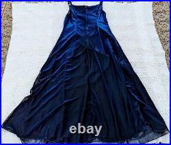 Long black midnight blue metallic sparkle vintage gothic elegant maxi dress prom