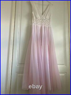 Long lavish vintage pink white tuelle slip dress vintage amazing Sz8/10